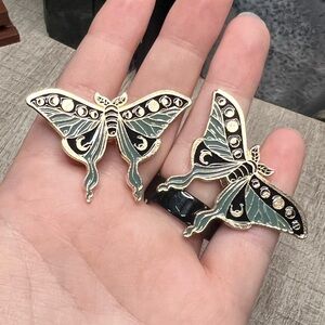 Gold and Black Moth Pins